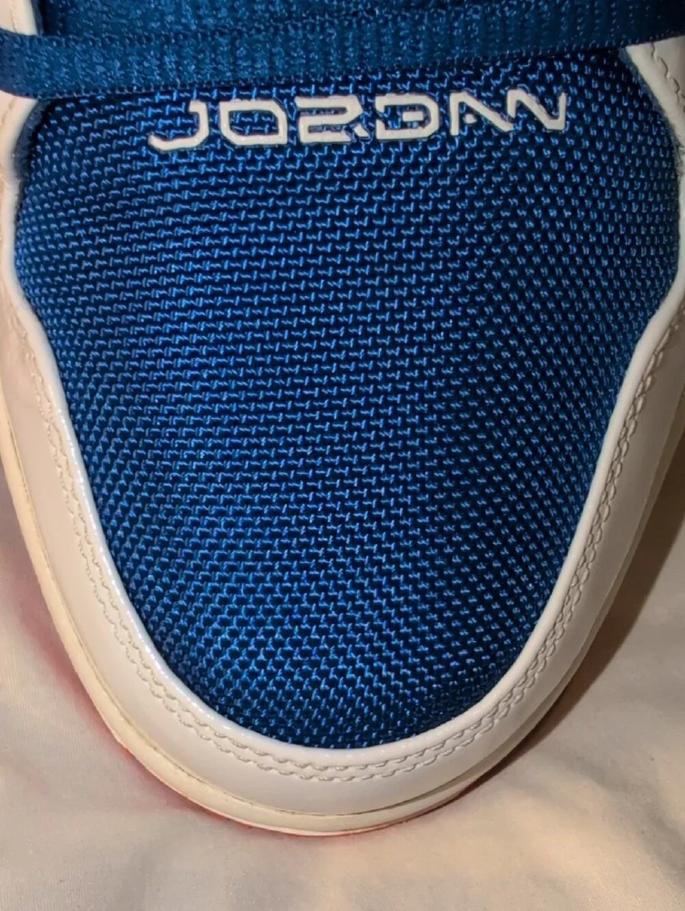 Jordan Blue White Orange High-Top Sneakers with Jumpman Detail